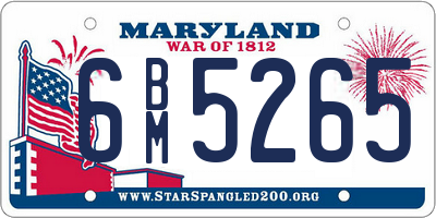 MD license plate 6BM5265
