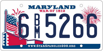 MD license plate 6BM5266