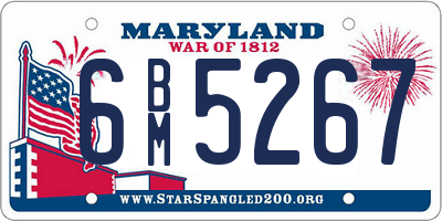 MD license plate 6BM5267