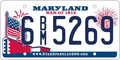 MD license plate 6BM5269