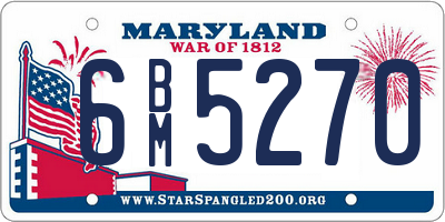 MD license plate 6BM5270