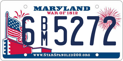 MD license plate 6BM5272