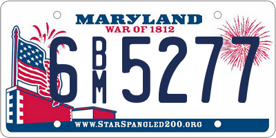 MD license plate 6BM5277