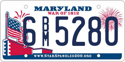 MD license plate 6BM5280