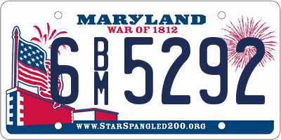 MD license plate 6BM5292