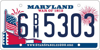 MD license plate 6BM5303