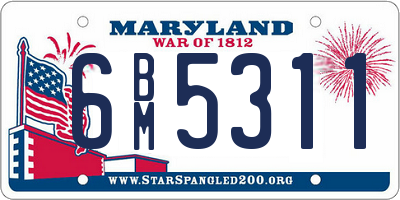 MD license plate 6BM5311