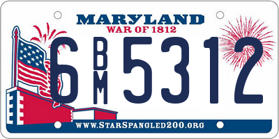 MD license plate 6BM5312