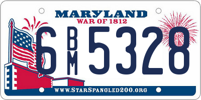 MD license plate 6BM5328