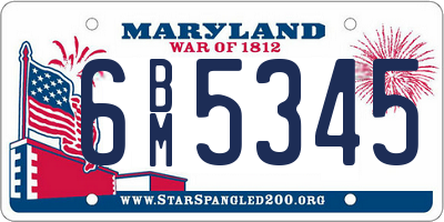 MD license plate 6BM5345