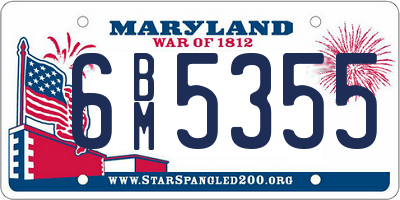 MD license plate 6BM5355