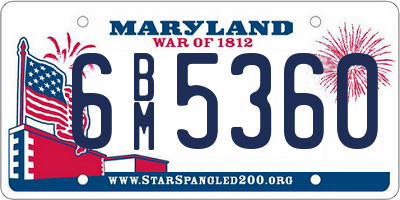 MD license plate 6BM5360