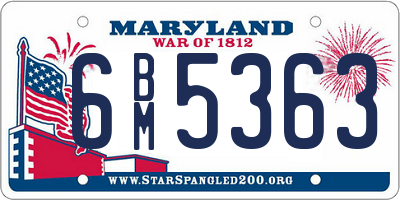 MD license plate 6BM5363
