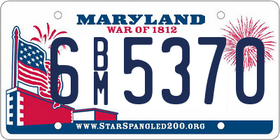 MD license plate 6BM5370