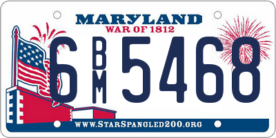 MD license plate 6BM5468