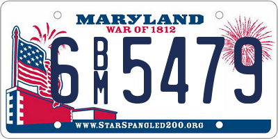 MD license plate 6BM5479