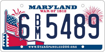 MD license plate 6BM5489