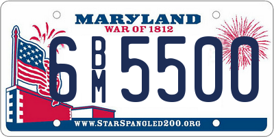 MD license plate 6BM5500