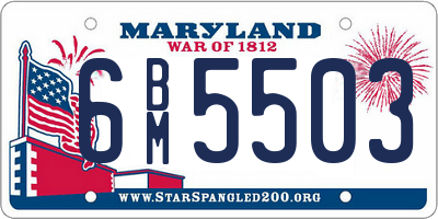 MD license plate 6BM5503
