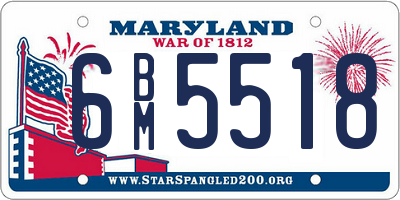 MD license plate 6BM5518