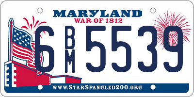 MD license plate 6BM5539