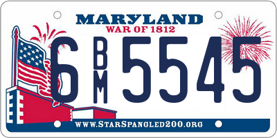 MD license plate 6BM5545