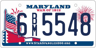 MD license plate 6BM5548