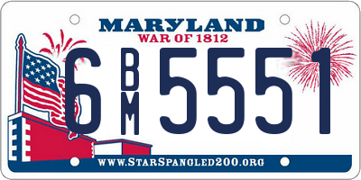 MD license plate 6BM5551