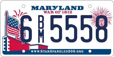 MD license plate 6BM5558