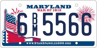 MD license plate 6BM5566