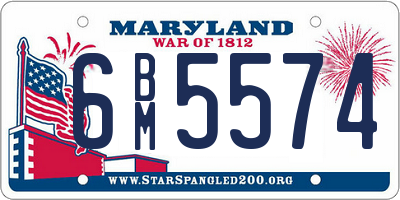 MD license plate 6BM5574