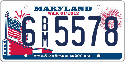 MD license plate 6BM5578