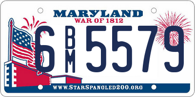 MD license plate 6BM5579