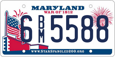 MD license plate 6BM5588
