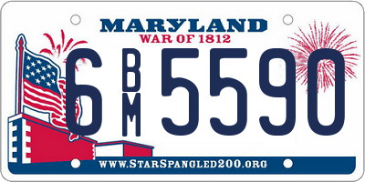MD license plate 6BM5590