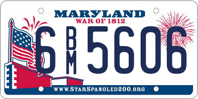 MD license plate 6BM5606