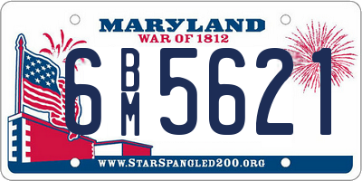 MD license plate 6BM5621