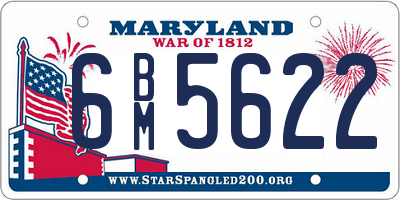 MD license plate 6BM5622