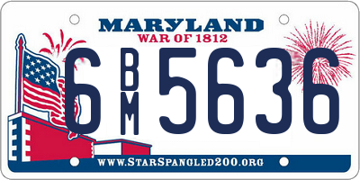 MD license plate 6BM5636