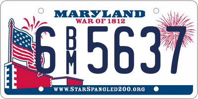 MD license plate 6BM5637