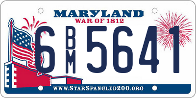 MD license plate 6BM5641