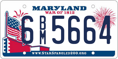 MD license plate 6BM5664