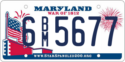 MD license plate 6BM5677