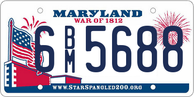 MD license plate 6BM5688