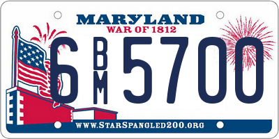 MD license plate 6BM5700