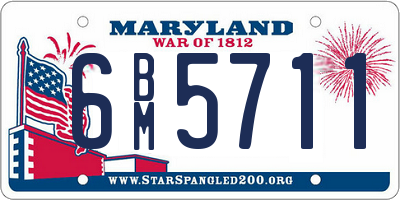 MD license plate 6BM5711