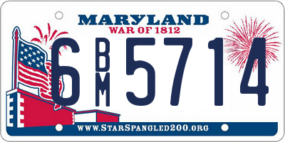 MD license plate 6BM5714