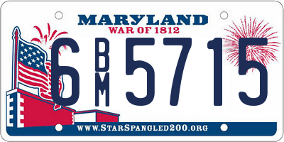 MD license plate 6BM5715