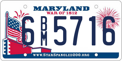 MD license plate 6BM5716