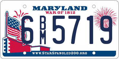 MD license plate 6BM5719